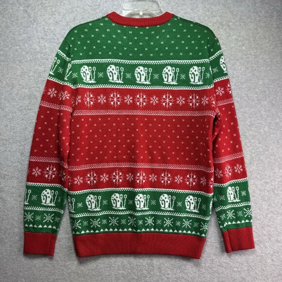 Spongebob SquarePants Sweater Large Ugly Christmas Gary Nickelodeon Fair Isle - Picture 2 of 3